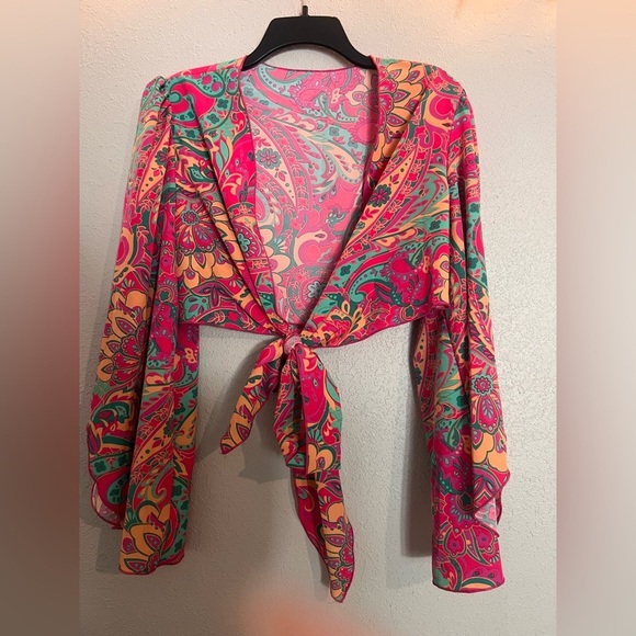 Some Boutique Somewhere Sweaters - Retro Tie-Front Shrug